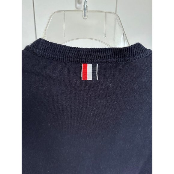 Thom Browne Navy Classic Loopback Tonal 4 Bar Sweater Dress Sweatshirt Terry 40 - Picture 10 of 15